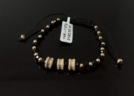 Bratari Snur - Bratara Snur Negru Reglabil 14k