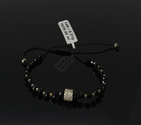 Bratari Snur - Bratara Snur Negru Reglabil 14k