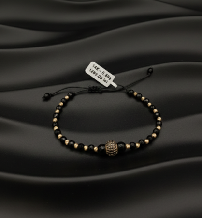 Bratari Snur - Bratara Snur Negru Reglabil 14k