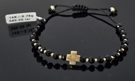 Bratari Snur - Bratara Snur Negru Reglabil 14k