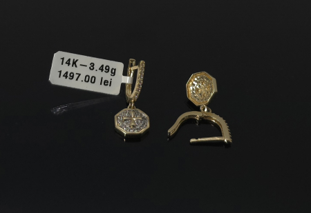 Bijuterii Aur Dama - Cercei aur galben 14k