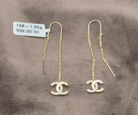 Bijuterii Aur Dama - Cercei Aur Galben 14k