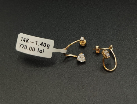 Bijuterii Aur Dama - Cercei Aur Galben 14k