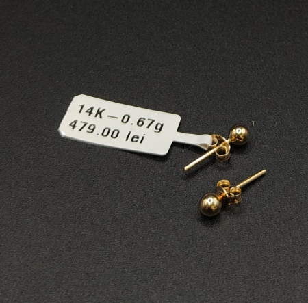 Bijuterii Aur Dama - Cercei Aur Galben 14k