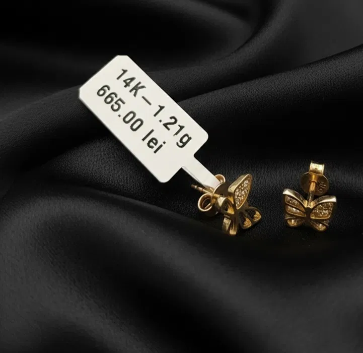 Bijuterii Aur Dama - Cercei Aur Galben 14k