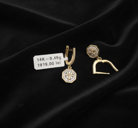 Cercei - Cercei aur galben 14k