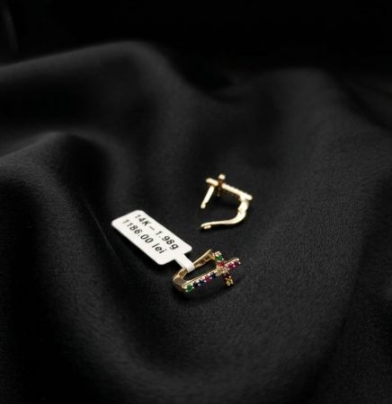 Bijuterii Aur Dama - Cercei aur galben 14k