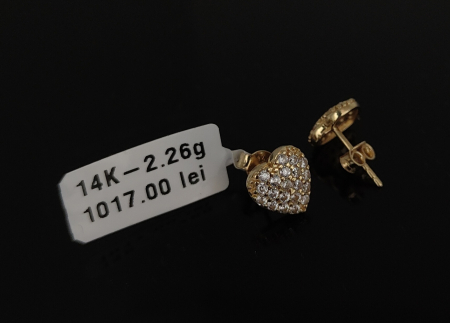 Bijuterii Aur Dama - Cercei Aur Galben 14k