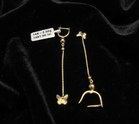 Bijuterii Aur Dama - Cercei Aur Galben 14k