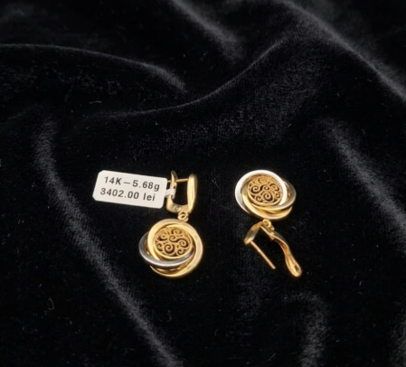 Bijuterii Aur Dama - Cercei Aur Galben 14k