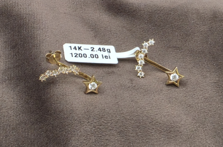 Bijuterii Aur Dama - Cercei aur galben 14k