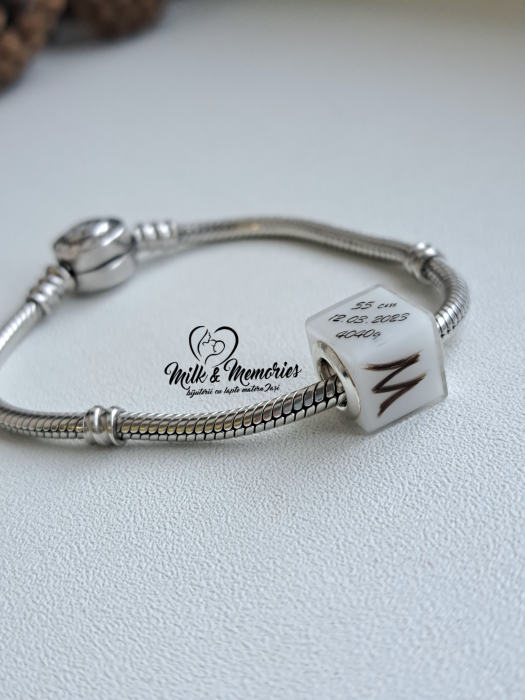 Charm tip cub ce contine lapte matern si baza din argint 925 [10]