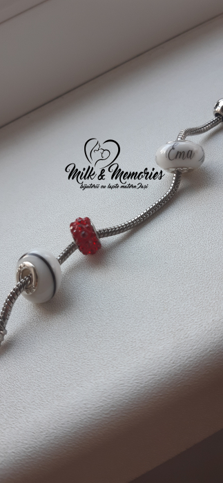 Charm tip Pandora ce contine lapte matern si baza din argint 925 [4]