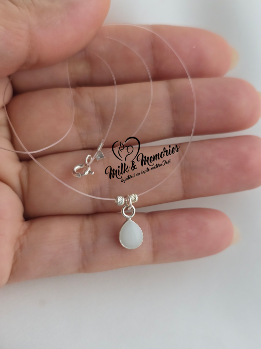 Pandantiv 6mm picatura argint cu lapte matern, suvita bebelusului si bucati din cordonul ombilical [2]