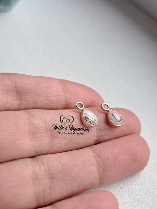 Pandantiv 6mm picatura argint cu lapte matern, suvita bebelusului si bucati din cordonul ombilical [6]