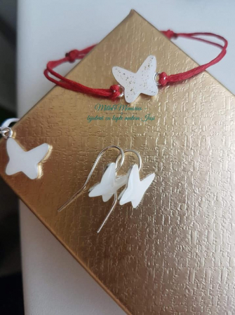Set bijuterii fluture din argint ce conține lapte matern [0]