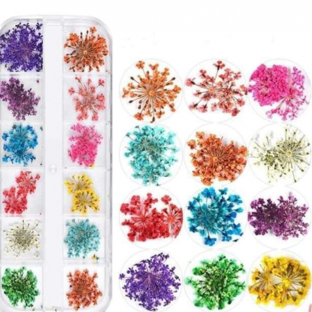 Bratara aur galben 14K cu suvita de par, foita aurie si flori naturale uscate [6]