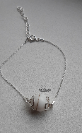 Bratara din argint cu perla ce contine lapte matern si șuvița bebelușului [4]