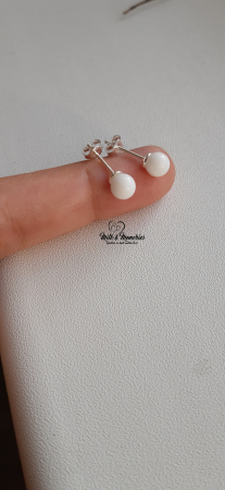 Cercei perle mici cu baza din argint 925 ce contin lapte matern [2]