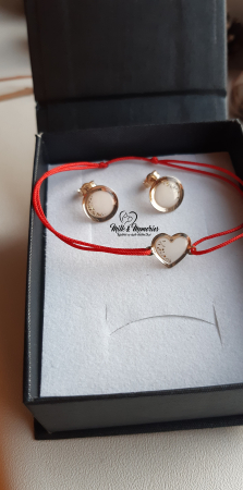 Cercei din aur 14K ce contin lapte matern, si foita aurie [2]