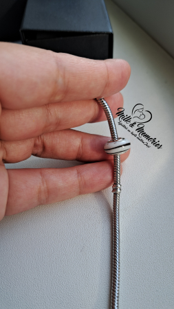 Charm tip Pandora cu baza din argint 925, cu lapte matern, suvita copiilor si foita argintie [3]