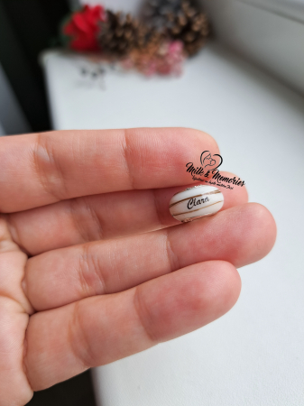 Charm tip Pandora cu lapte matern, doua suvite de par si numele copiilor [3]