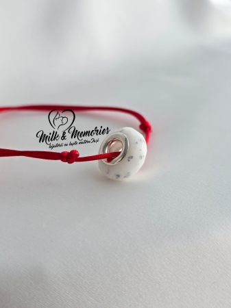 Charm tip Pandora fatetat cu baza din argint 925 cu lapte matern si foita decorativa [4]