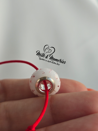 Charm tip Pandora fatetat cu baza din argint 925 cu lapte matern si foita decorativa [5]