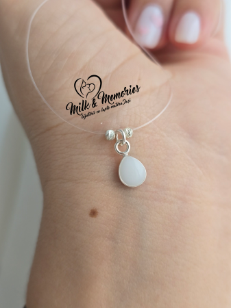 Magazin - Pandantiv 6mm picatura argint cu lapte matern, suvita bebelusului si bucati din cordonul ombilical