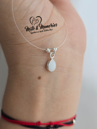 Pandantiv 6mm picatura argint cu lapte matern, suvita bebelusului si bucati din cordonul ombilical [2]