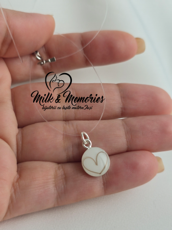 Produse - Pandantiv din argint pe fir transparent cu inchizatoare din argint