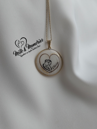 Pandantiv din aur 14 K marcat 585, ce contine le matern, fire de par si foita aurie [2]