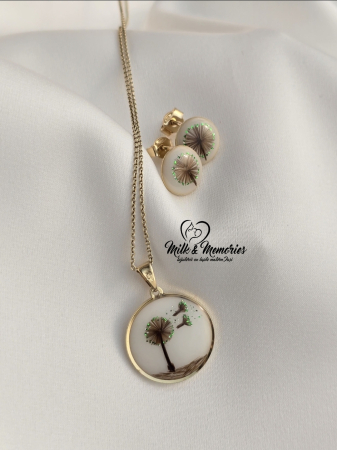 Set din aur 14K cu lapte matern, suvita copiilor si foita albastra-aurie [5]