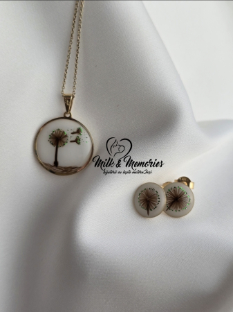 Set din aur 14K cu lapte matern, suvita copiilor si foita albastra-aurie [6]