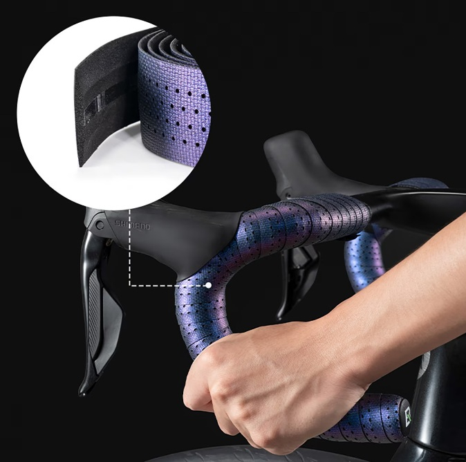 Banda ghidon bicicleta Rockbros, silicon, 3x220cm, violet kameleon [3]