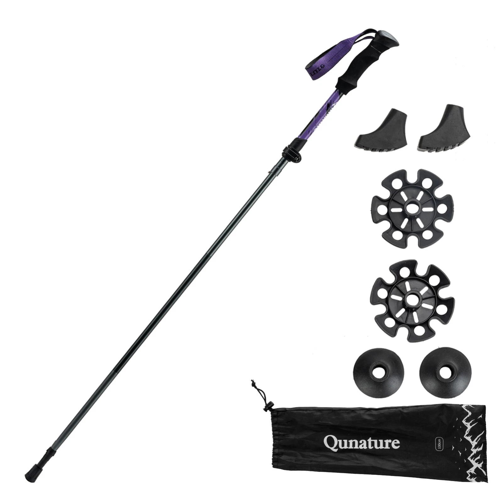 Bețe de drumeție Qunature, bețe de drumeție din aluminiu 7075, 130 cm, mov [2]