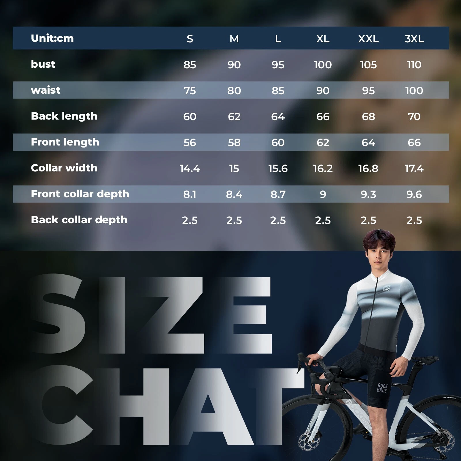 Bluza ciclism barbati Rockbros, alb negru, M INTL [5]