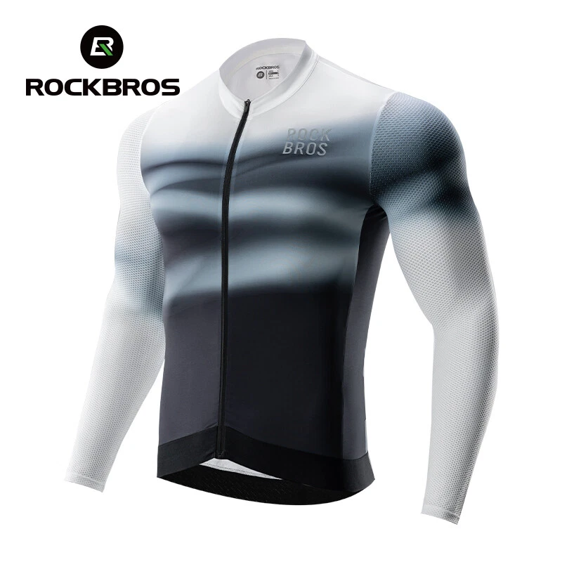 Bluza ciclism barbati Rockbros, alb negru, M INTL [1]