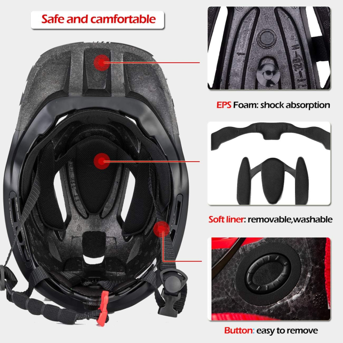 Cască copii Full Face Rockbros gri, 55-58 cm [4]