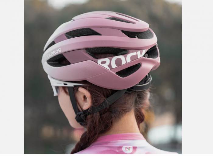Cască de bicicletă RockBros, cască de bicicletă unisex roz-alb, cască de siguranță pentru mountain bike, cască de șosea [3]