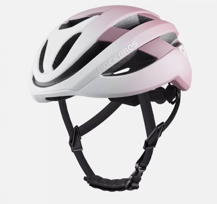 Cască de bicicletă RockBros, cască de bicicletă unisex roz-alb, cască de siguranță pentru mountain bike, cască de șosea [1]