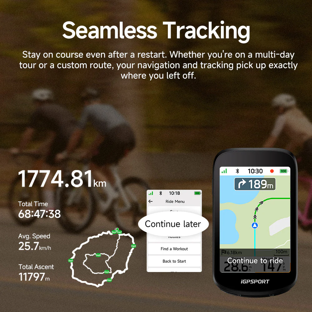 Ciclocomputer GPS iGPSPORT BSC500, ecran 3.3 inch [6]