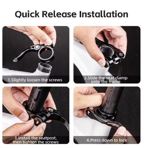 Colier tija sa bicicletă ROCKBROS 34,9 mm, Aluminiu, Quick Release [5]
