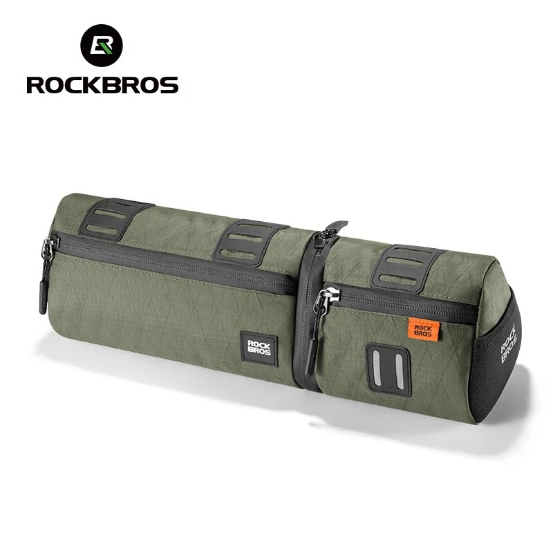 Geantă de bicicletă ROCKBROS 2 în 1, dublă, geantă de șa, geantă multifuncțională 2L, verde [3]