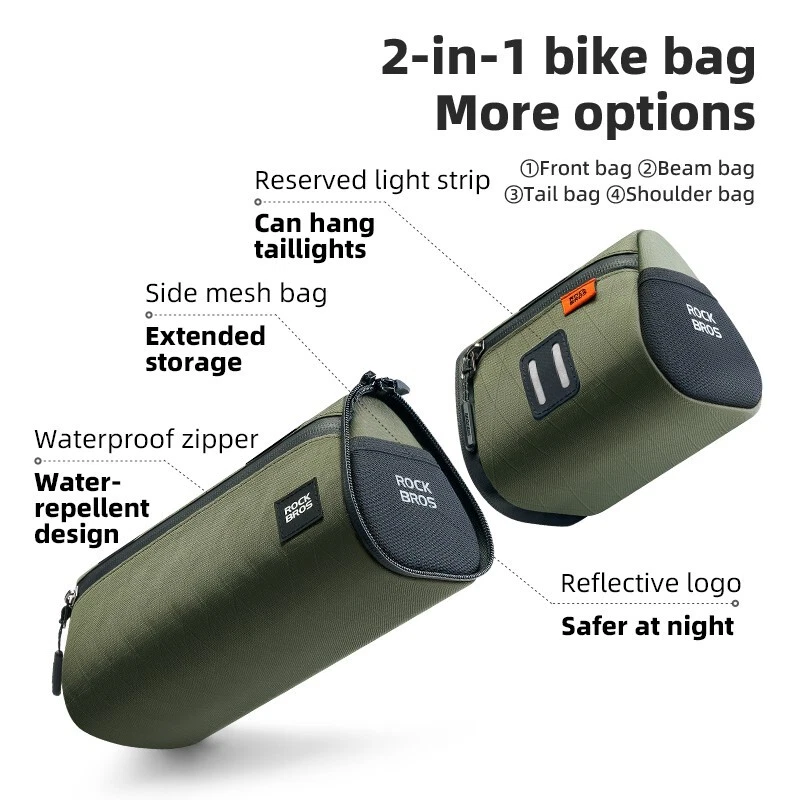 Geantă de bicicletă ROCKBROS 2 în 1, geantă dublă, geantă de șa, geantă multifuncțională 2L [4]