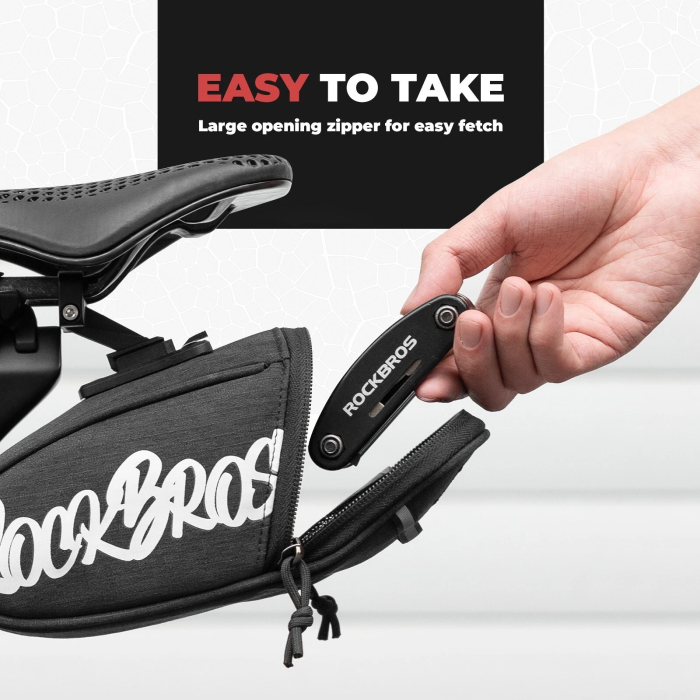 Geantă de șa pentru bicicletă ROCKBROS , reflectorizantă, 0.8L, negru [5]
