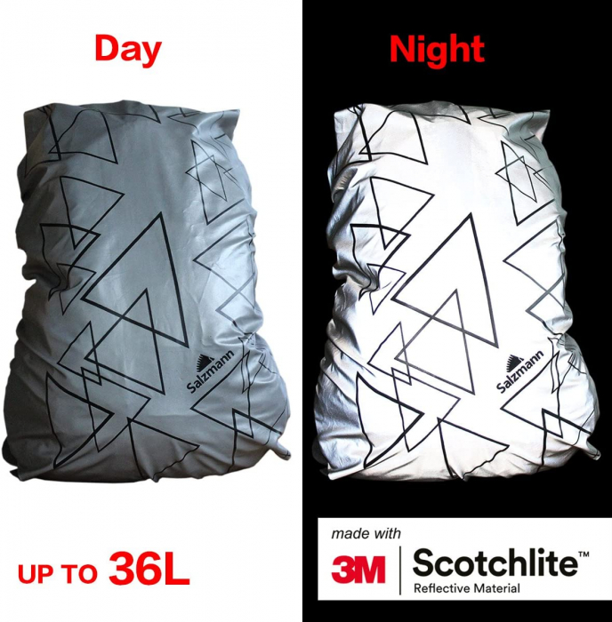 Husa Rucsac reflectorizanta Salzmann 3M gri [4]