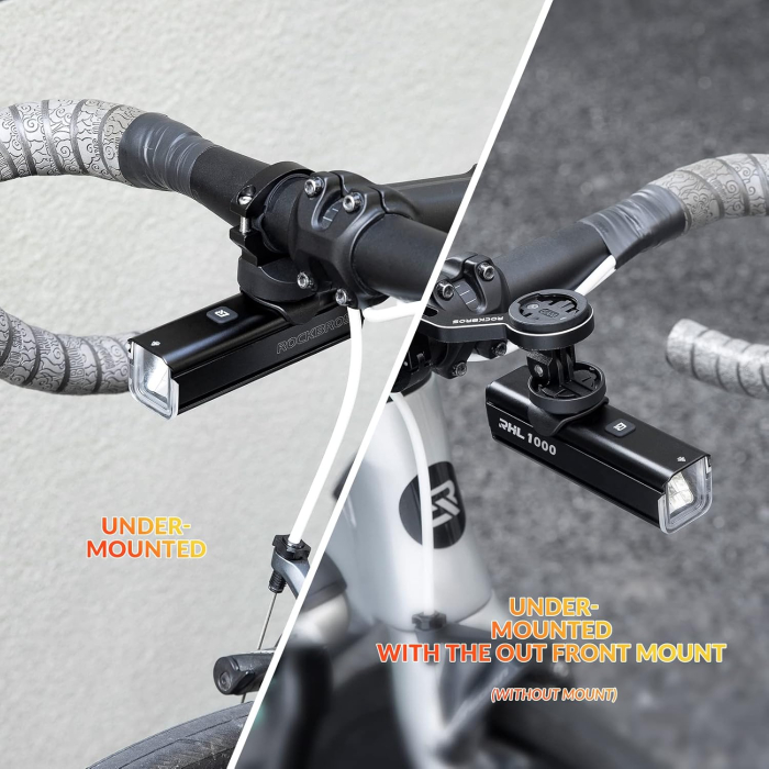 Lampă LED pentru bicicletă ROCKBROS, reîncărcabilă prin USB, 1000 de lumeni. [6]