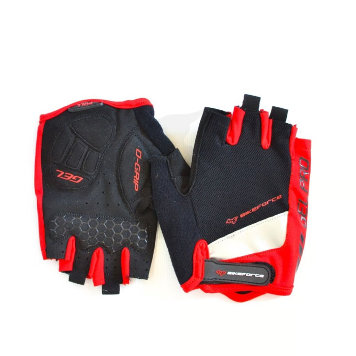 Manusi BikeForce Luminite Rosu/Negru - Mărime M [1]