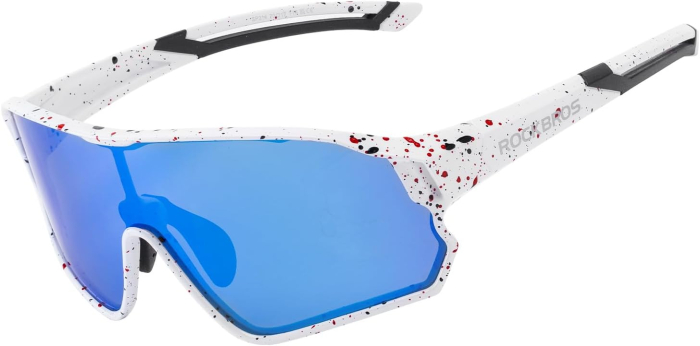 Ochelari ciclism Rockbros copii, alb cu pete colorate, polarizati [1]